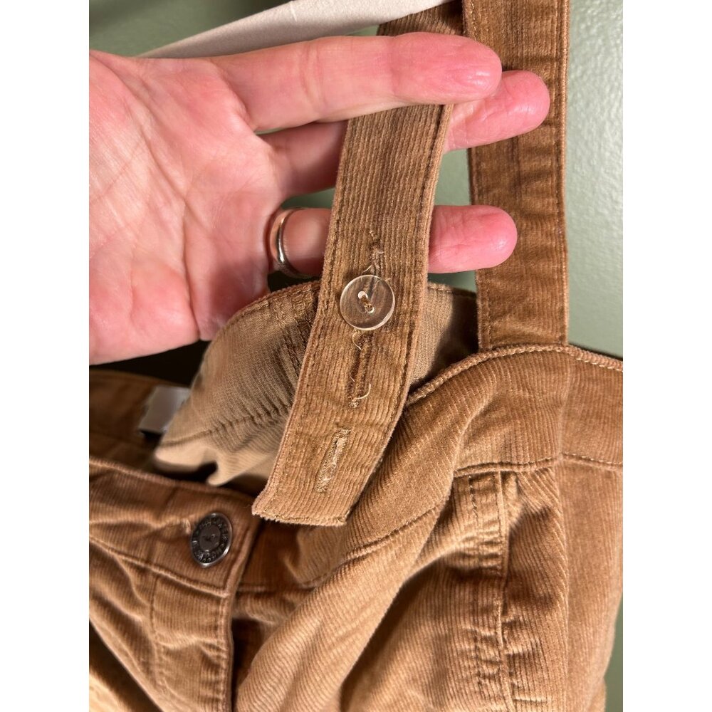 Hollister Womens Tan Corduroy Button-Front Mini Dress Adjustable Straps Size L - Picture 4 of 8